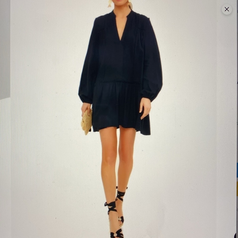Tuckernuck POMANDER PLACE Black Ophelia Beach Coverup Resort Dress Drop Waist M - Picture 3 of 13